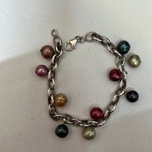 Vintage Estate stamped 925 sterling Pearl Bracelet